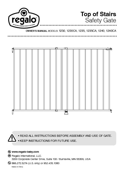 [PDF] Top of Stairs Safety Gate