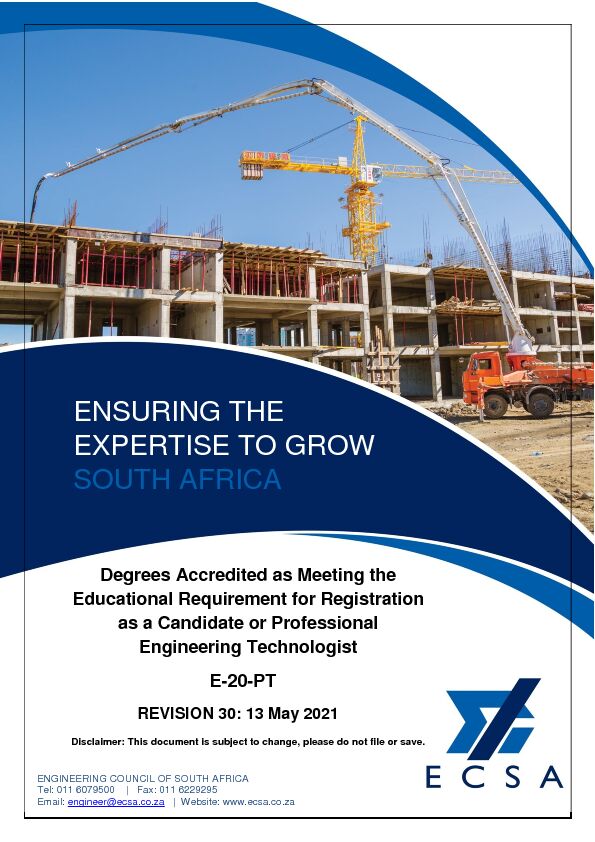 [PDF] ENSURING THE EXPERTISE TO GROW SOUTH AFRICA - ECSA