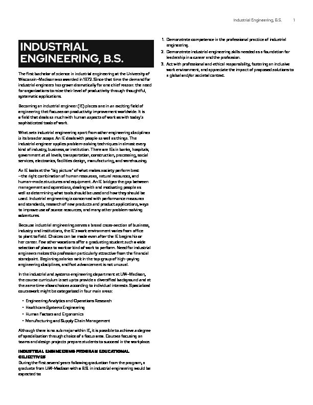 [PDF] Industrial Engineering, BS  Guide
