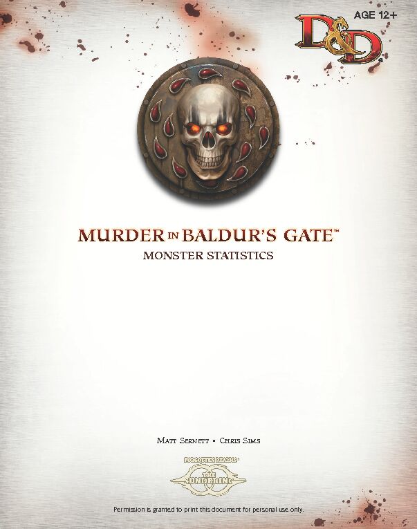 [PDF] Murderin baldurs gate™ - Wizards of the Coast