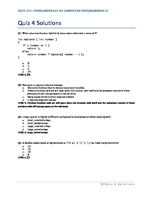 [PDF] Quiz 4 Solutions