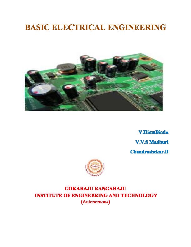 [PDF] BASIC ELECTRICAL ENGINEERING - GRIET