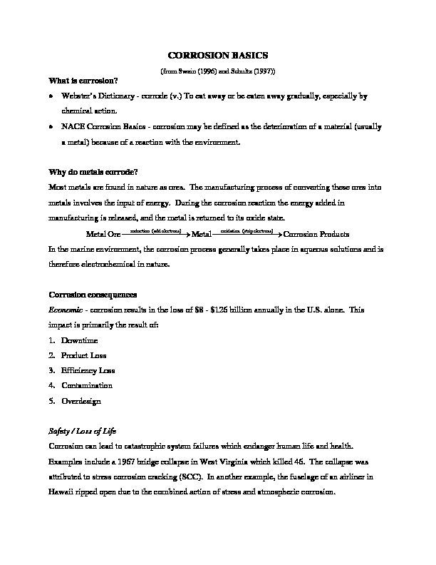 [PDF] CORROSION BASICS