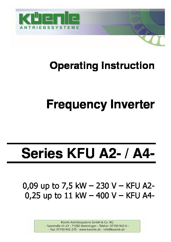 [PDF] Series KFU A2- / A4 - KÜENLE ANTRIEBSSYSTEME