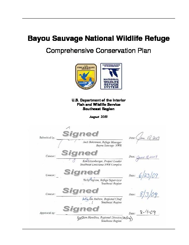 [PDF] Bayou Sauvage NWR Comprehensive Conservation Plan