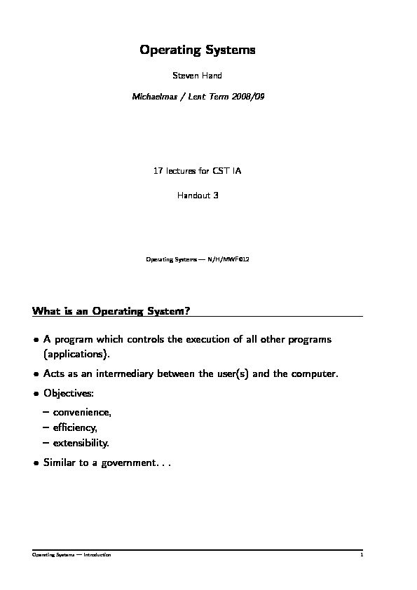 [PDF] Operating Systems