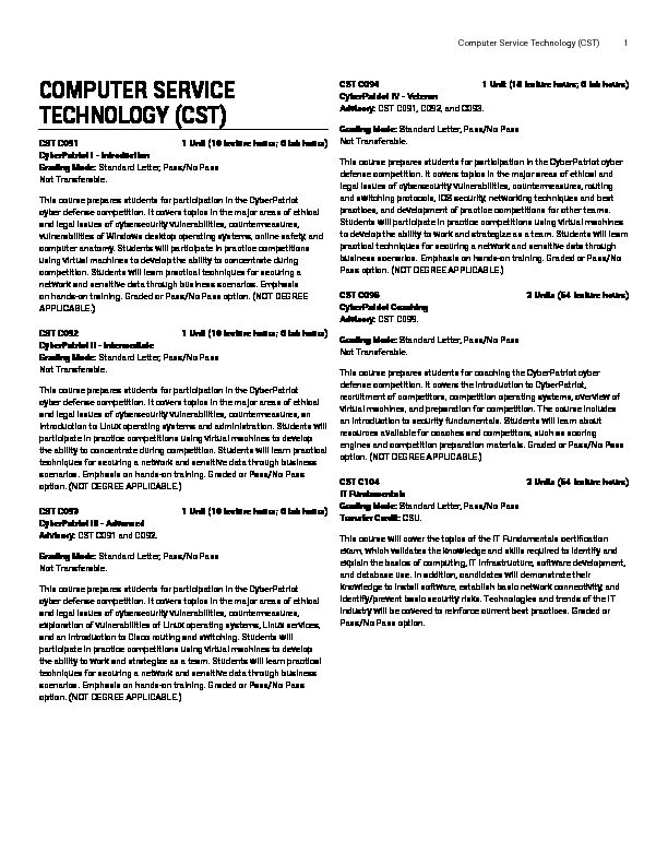 [PDF] Computer Service Technology (CST)