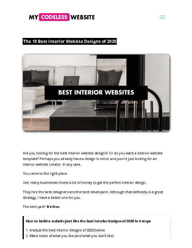 [PDF] The 10 Best Interior Website Designs of 2020