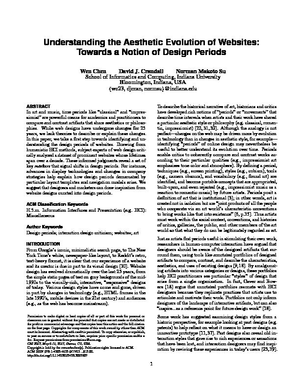 [PDF] Understanding the Aesthetic Evolution of Websites - Indiana
