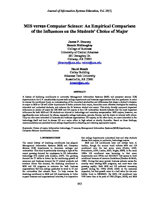 [PDF] MIS versus Computer Science