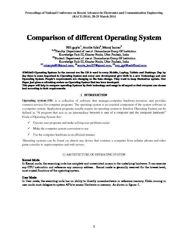 [PDF] Comparison of different Operating System