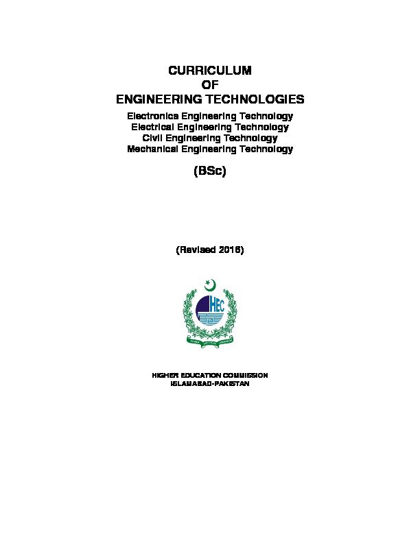 [PDF] CURRICULUM OF ENGINEERING TECHNOLOGIES (BSc)