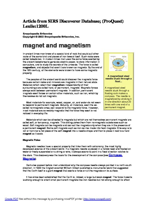 [PDF] magnet and magnetism - Georgia Standards