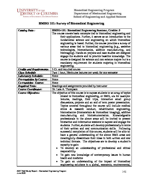 [PDF] BMEG 101: Survey of Biomedical Engineering