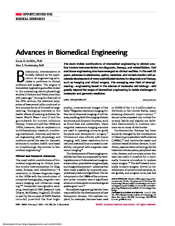 Advances in Biomedical Engineering - JAMA Network