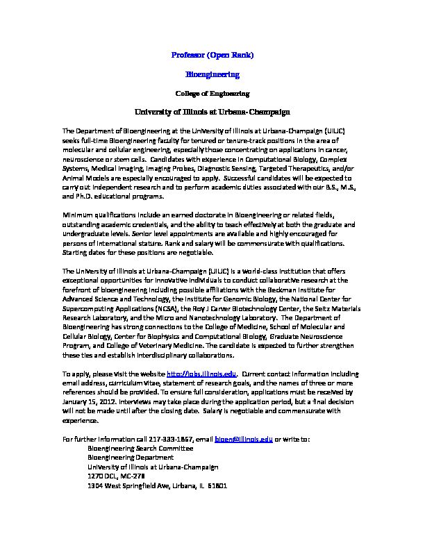 [PDF] Professor (Open Rank) Bioengineering - College of Engineering