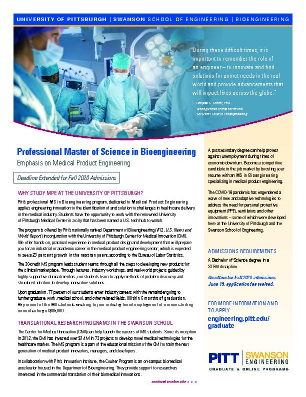 [PDF] Professional Master of Science in Bioengineering