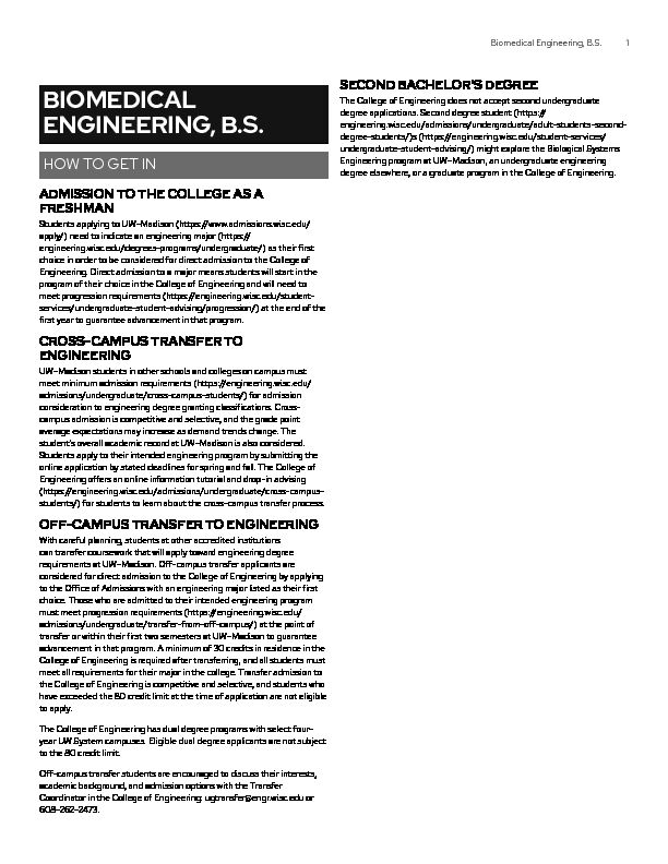 [PDF] Biomedical Engineering, BS - Guide