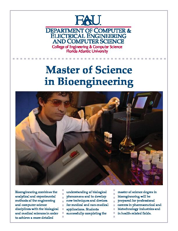 [PDF] Master of Science in Bioengineering