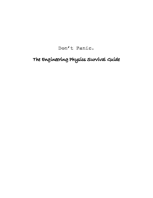 [PDF] Dont Panic The Engineering Physics Survival Guide