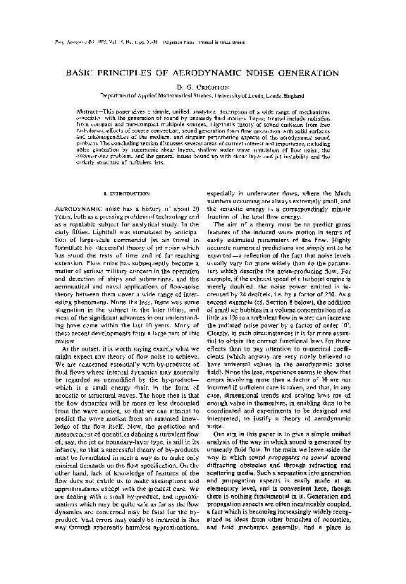 [PDF] BASIC PRINCIPLES OF AERODYNAMIC NOISE GENERATION