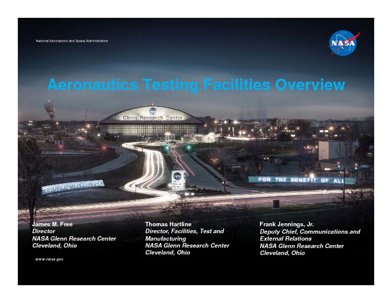 [PDF] Aeronautics Testing Facilities Overview