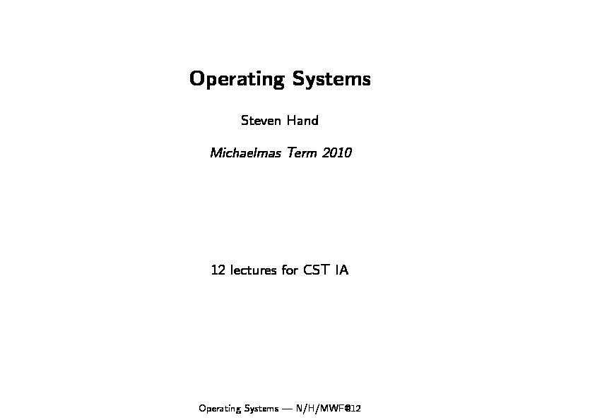 [PDF] Operating Systems