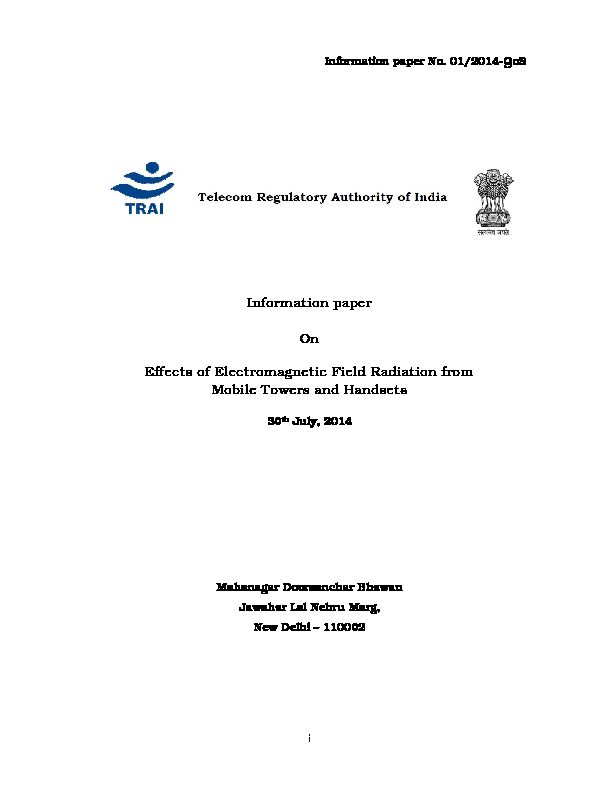 [PDF] Information paper On Effects of Electromagnetic Field Radiation from