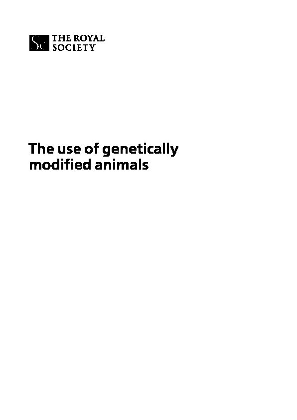 [PDF] The use of genetically modified animals - Royal Society