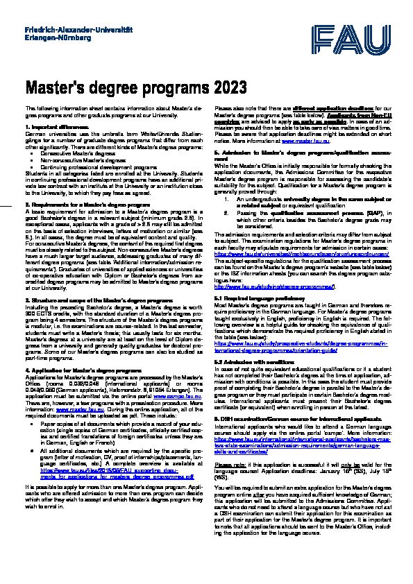 [PDF] Masters degree programmes 2021