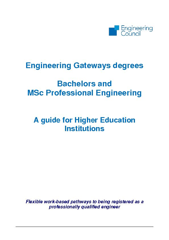 [PDF] Guide to Bachelors & MSc Prof Eng - Engineering Council