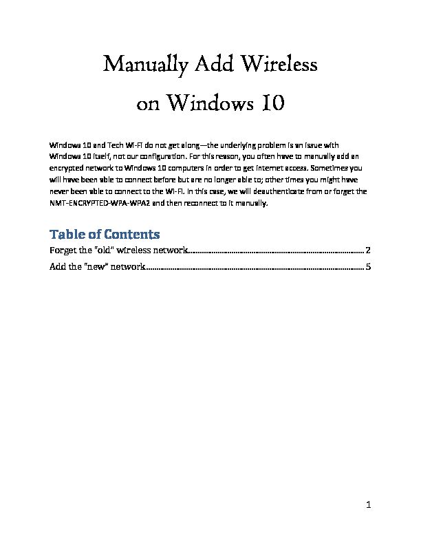 [PDF] Manually Add Wireless on Windows 10 - New Mexico Tech