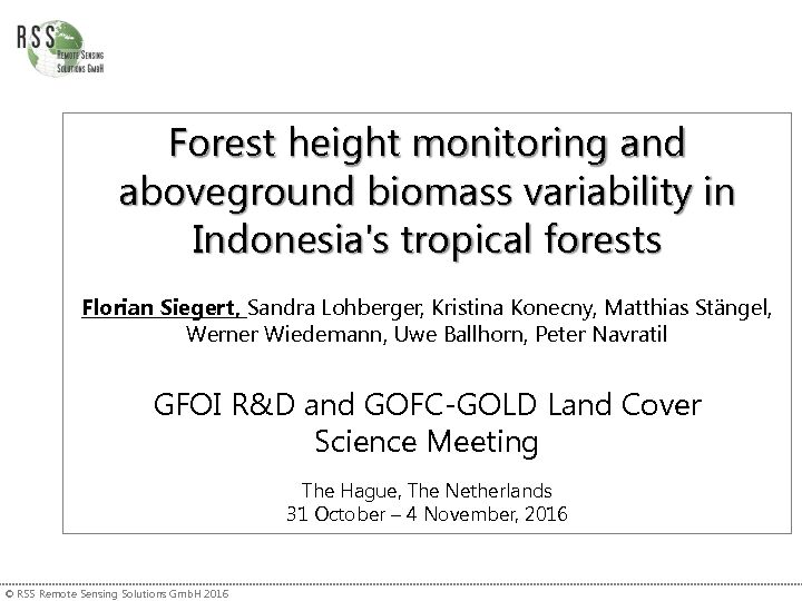 [PDF] Forest height monitoring and aboveground biomass variability in