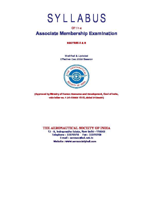 [PDF] Aeronautical Society of India - Syllabus
