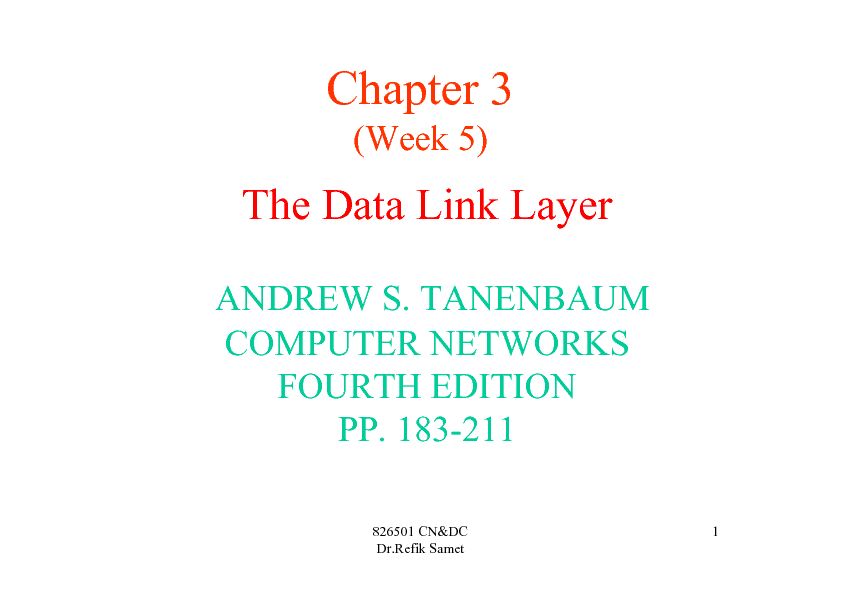 [PDF] The Data Link Layer