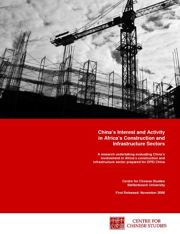 [PDF] Chinas Interest and Activity in Africas Construction and