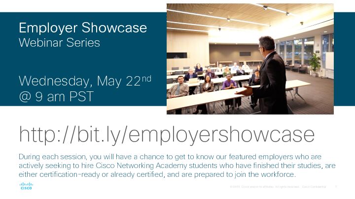Employer Showcase - Webinar Series - Cisco Networking Academy