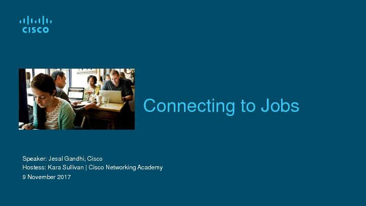 Connecting to Jobs - Cisco Networking Academy