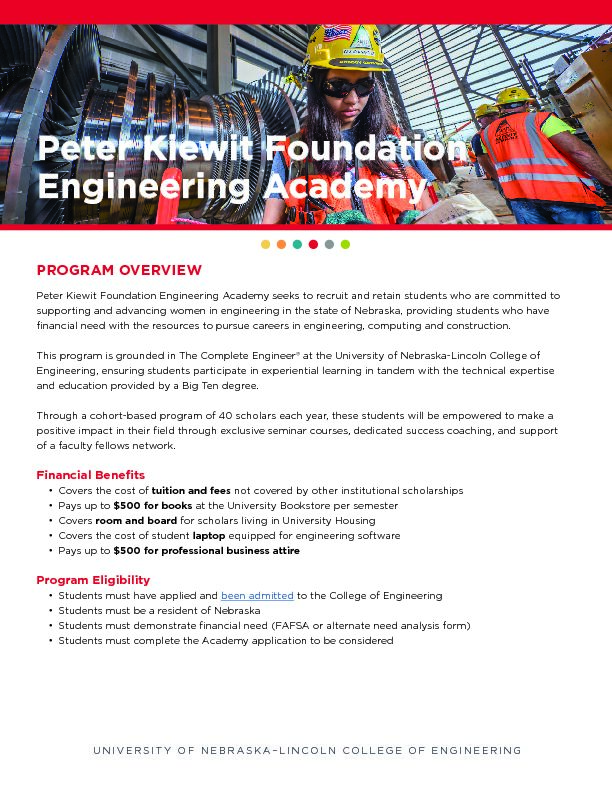 Peter Kiewit Foundation Engineering Academy