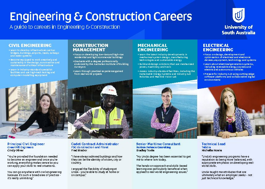 [PDF] Engineering & Construction Careers - Study at UniSA