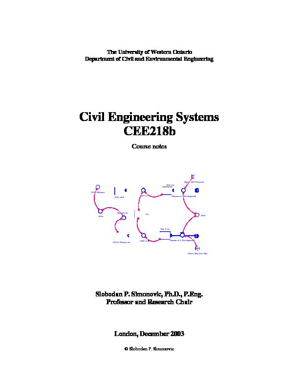 [PDF] Civil Engineering Systems CEE218b - Western Engineering