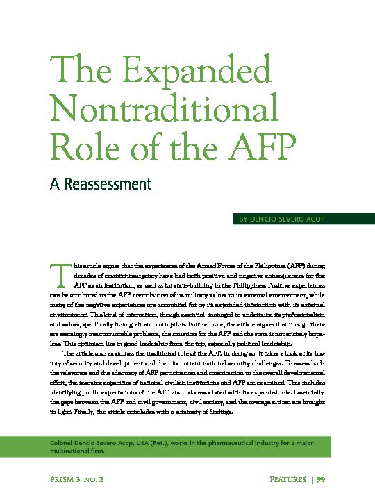 [PDF] The Expanded Nontraditional Role of the AFP - PRISM  National