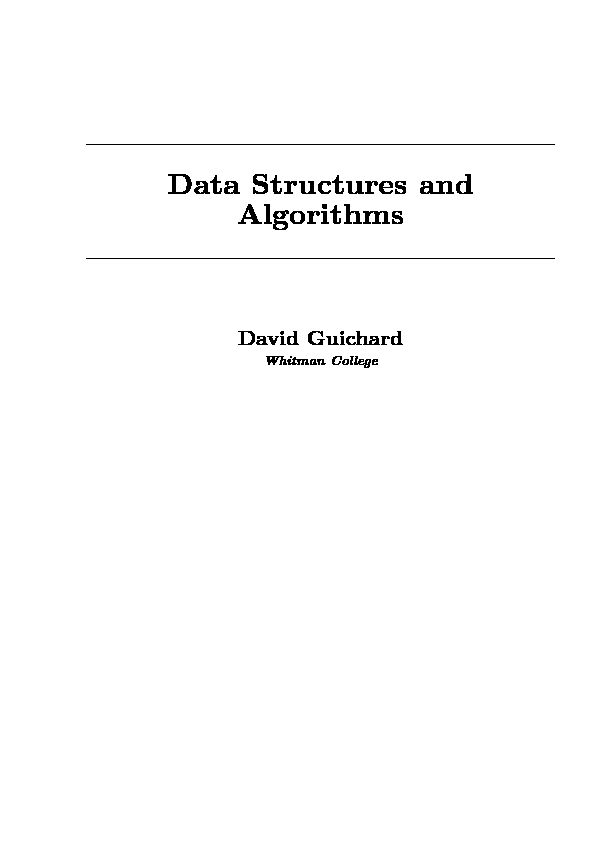 [PDF] Data Structures and Algorithms - Whitman People