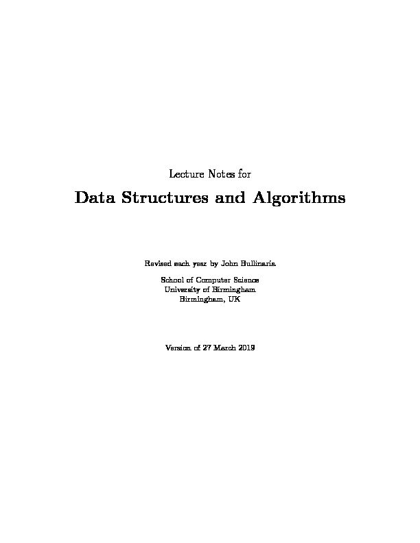 [PDF] Data Structures and Algorithms - School of Computer Science