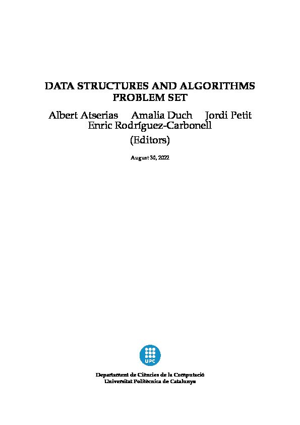 [PDF] DATA STRUCTURES AND ALGORITHMS PROBLEM SET Albert