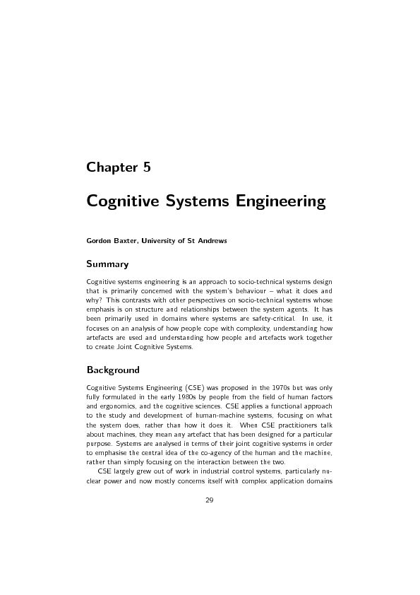 [PDF] Cognitive Systems Engineering - CS Archive - University of St