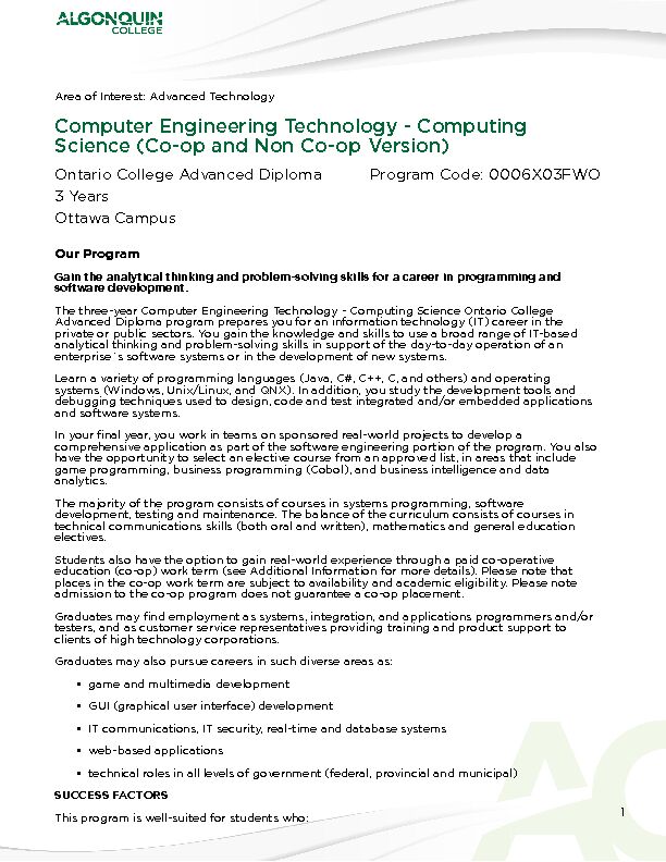 [PDF] Computing Science (Co-op and Non Co-op Version)