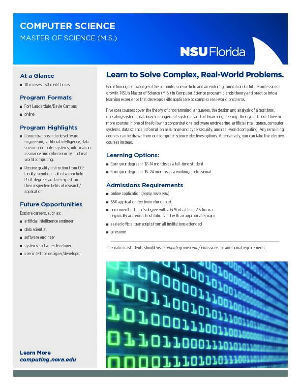 COMPUTER SCIENCE - Nova Southeastern University