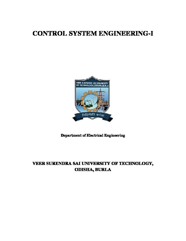 [PDF] CONTROL SYSTEM ENGINEERING-I - VSSUT