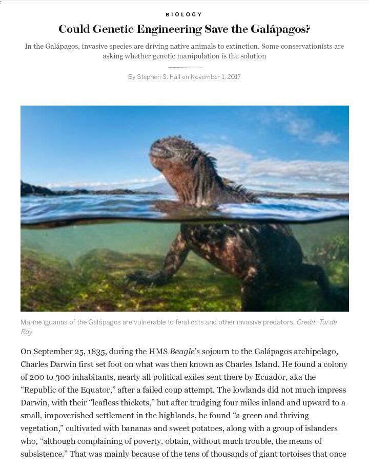 [PDF] Could Genetic Engineering Save the Galápagos?